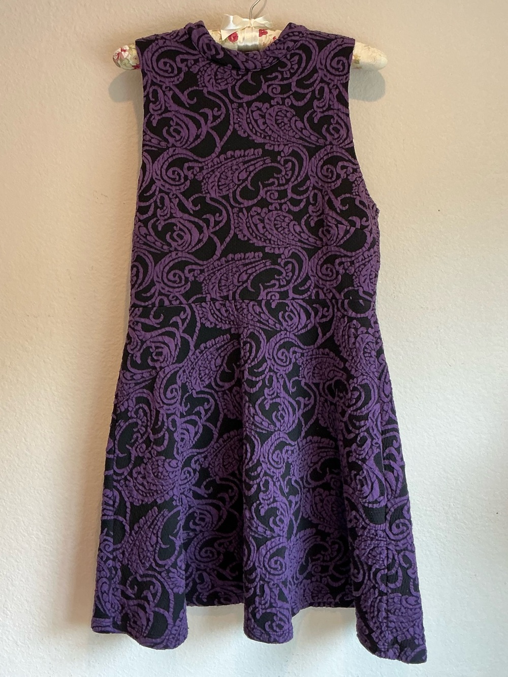 Forever 21 Purple Mock Neck Sleeveless Mini Dress - size L